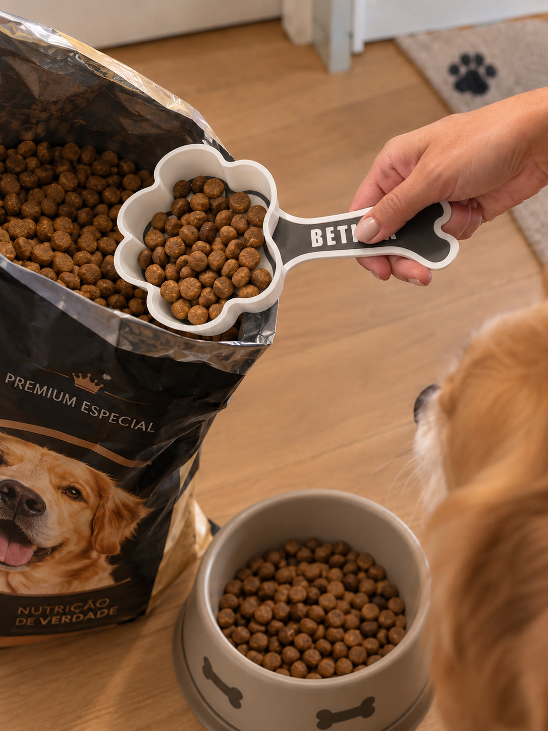 Pá Para Ração Pet Personalizada – Nome do Animal em 3D