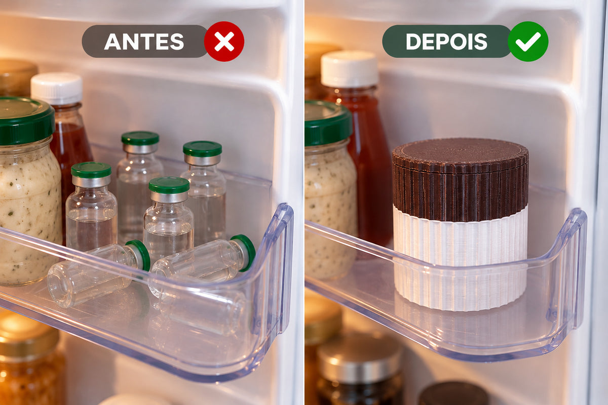Organizador Porta Ampolas Compacto Tampa Rosqueável