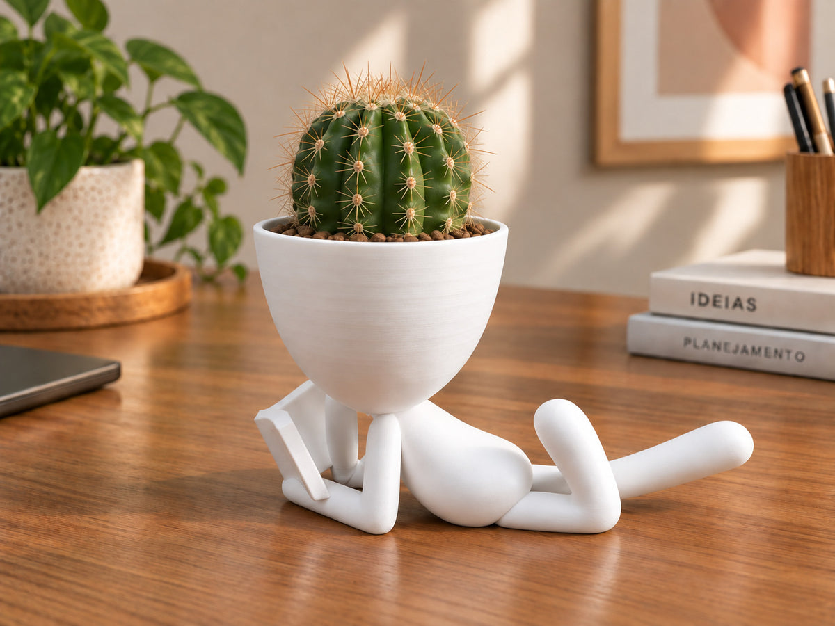 Vaso Para Plantas Decorativo Sentado Yoga Suculenta Cacto