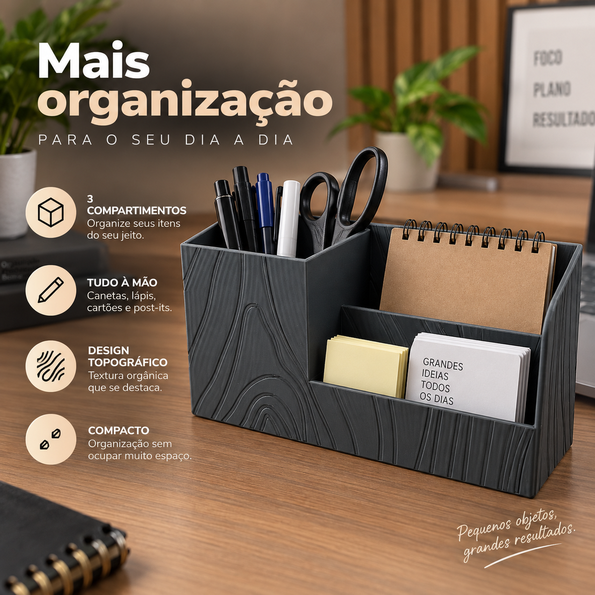Organizador de Mesa Porta Lápis Topografia