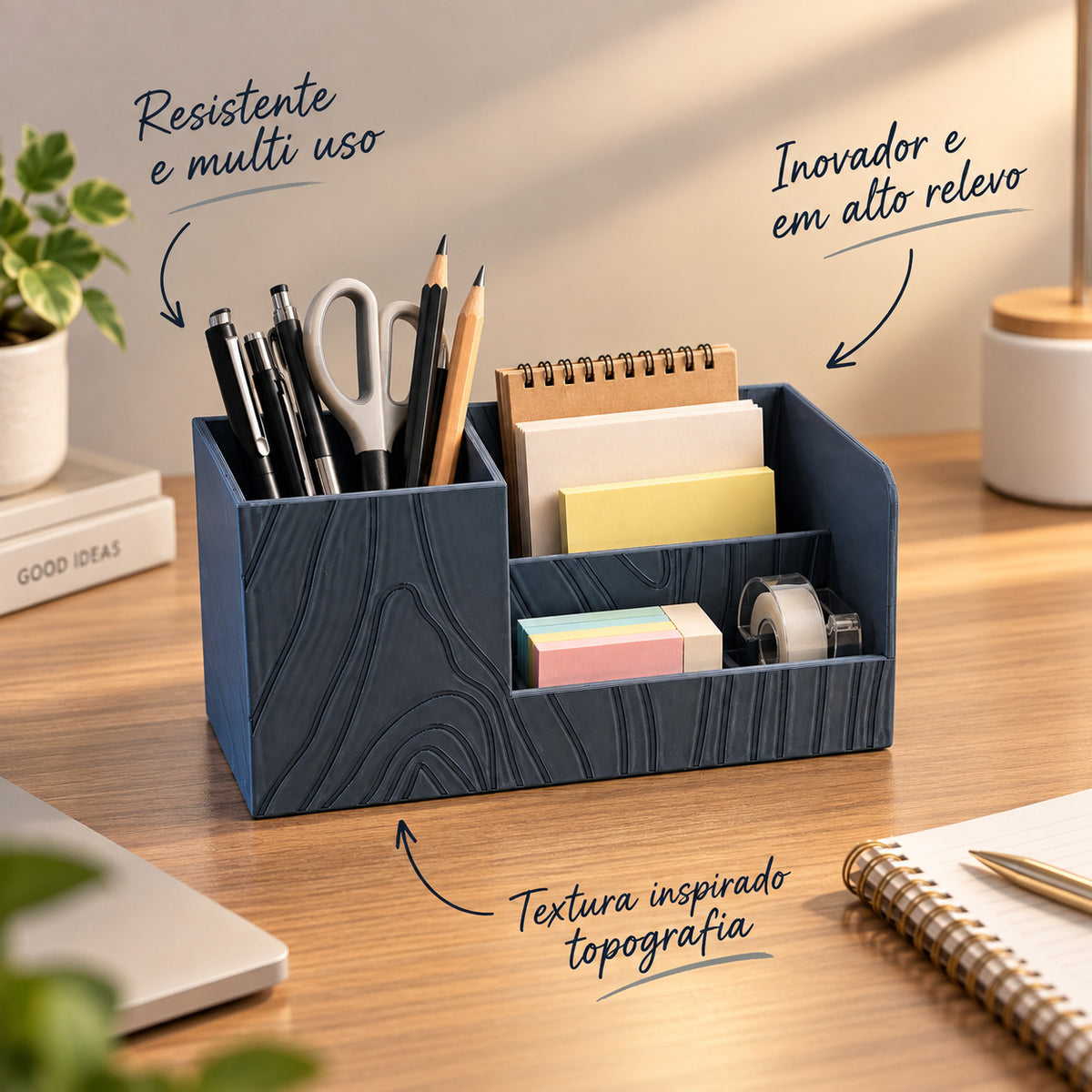 Organizador de Mesa Porta Lápis Topografia