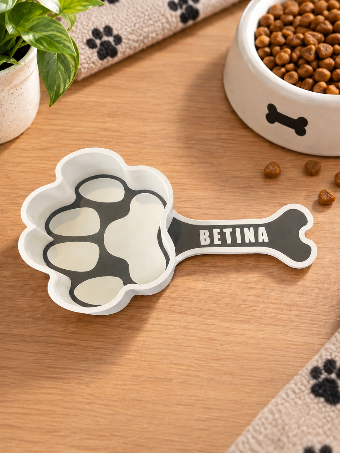 Pá Para Ração Pet Personalizada – Nome do Animal em 3D