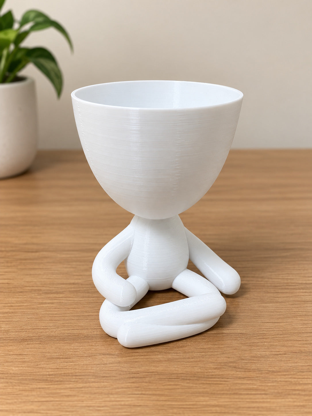 Vaso Para Plantas Decorativo Sentado Yoga Suculenta Cacto